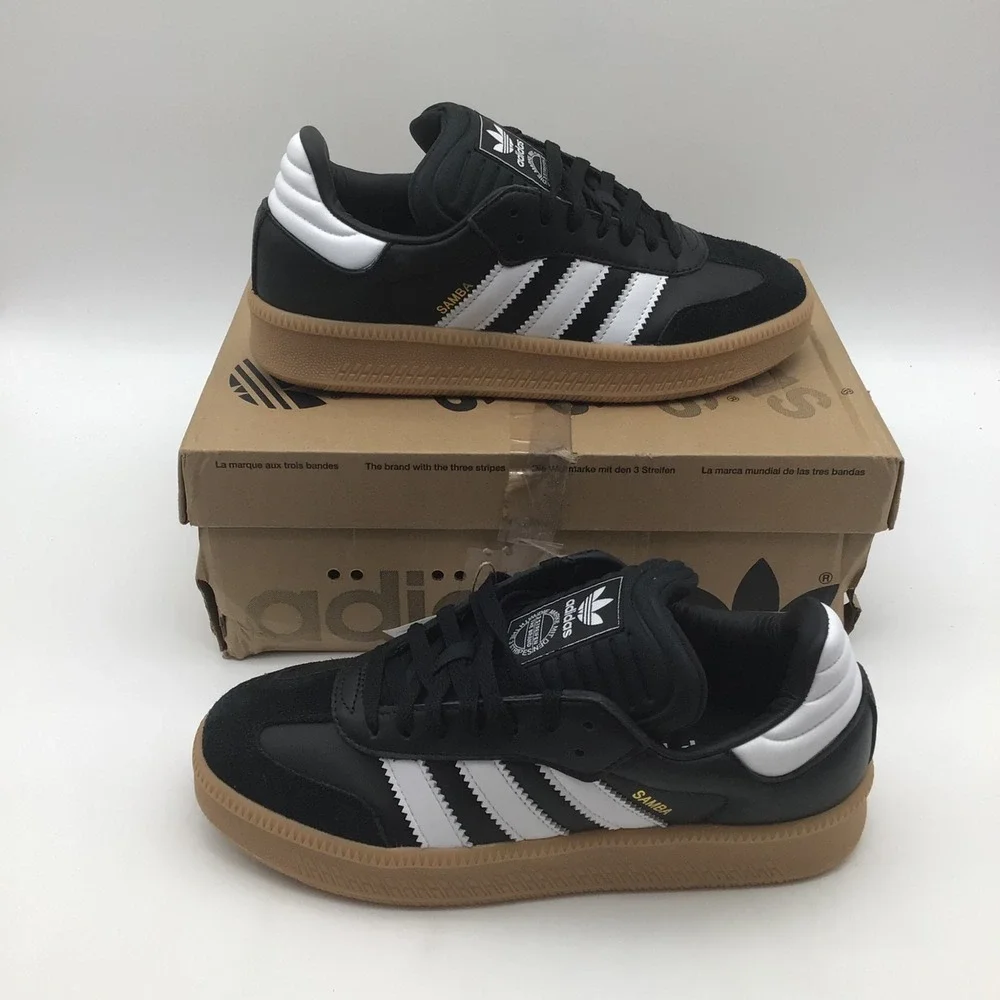 Adidas Samba XLG Mens Size 8.5 Black White Gum Platform Sneakers IE1379 NEW‎